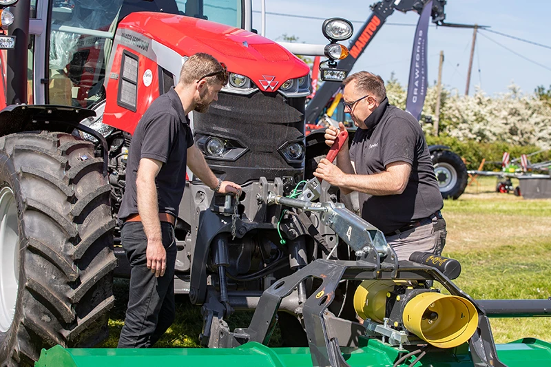 Crew working on Tractor
